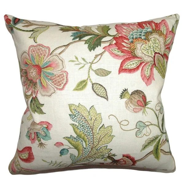The Pillow Collection Adele Floral Throw Pillow Cover