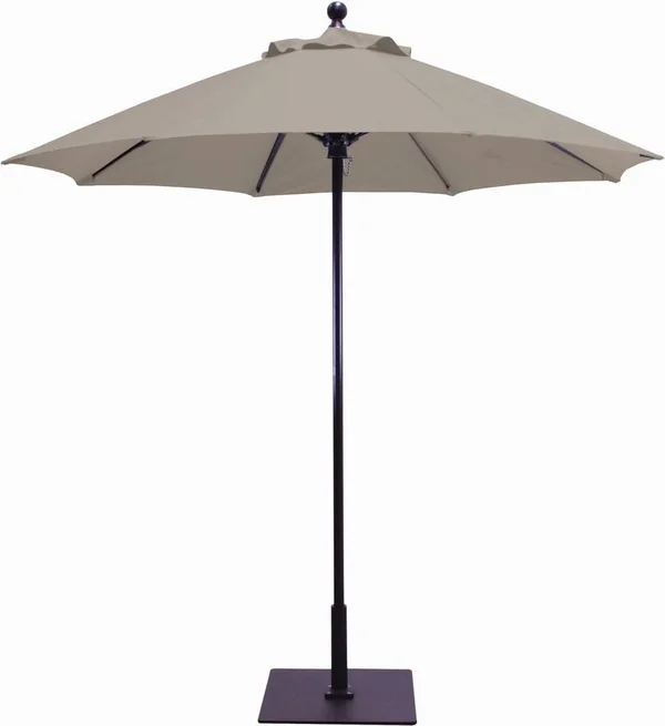Galtech International - Manual Lift - 7.5& Round Umbrella 49: Cocoa W: White