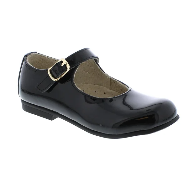 Footmates Laura (Toddler/Little Kid) Girls Shoes Black Patent : 5 Toddler M/W