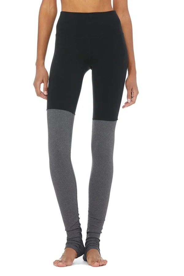 ALO YOGA High-Waist Goddess Legging - Women's Black/Stormy Heather - XS