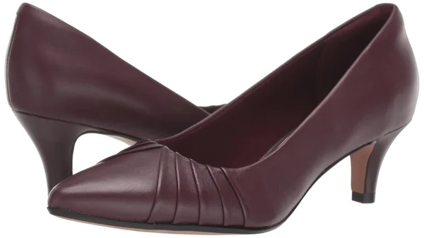 Clarks Women's Linvale Crown Pump Burgundy Leather 9.5