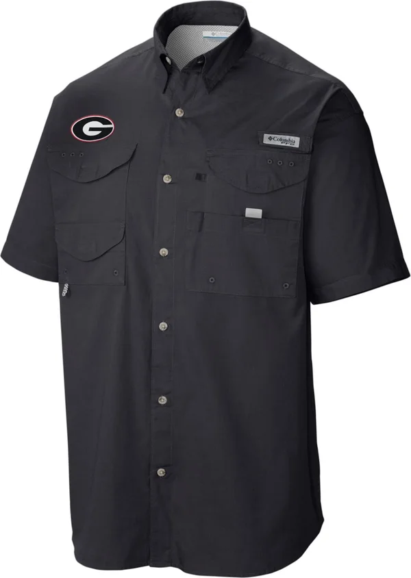 Columbia Men's Georgia Bulldogs Tamiami Short Sleeve Shirt, Black, Size: Small