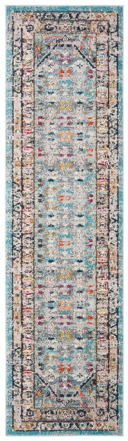 Safavieh Monaco MNC255M 2&2x22 x 8&0x22 Runner Blue, Light Grey Area Rug