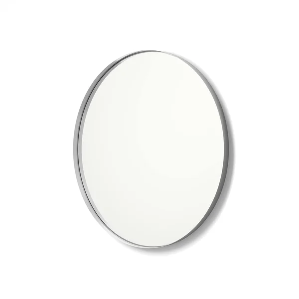 Silver 24x22 x 24x22 Metal Framed Round Mirror