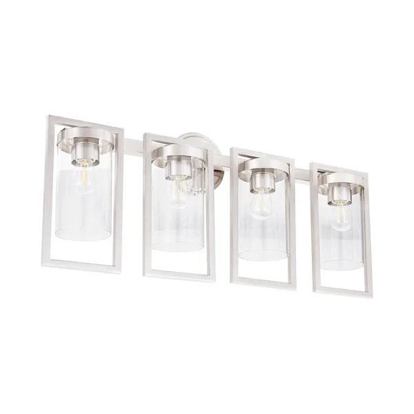 Sunset Lighting F15001-80 Prestige One Light Wall Sconce - in Bright Satin Nickel - Glass, 1 Bulb