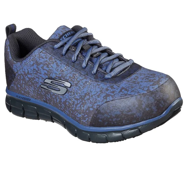 Skechers Women's Work Sure Track Flinser Alloy Toe Sneaker - Black/Pink