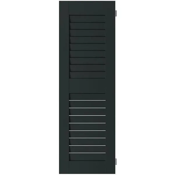 Ekena Millwork 2-Pack 12-in W x 33-in H Black Forest Green Louvered Wood Cedar Exterior Shutters, RWL12X033DGW