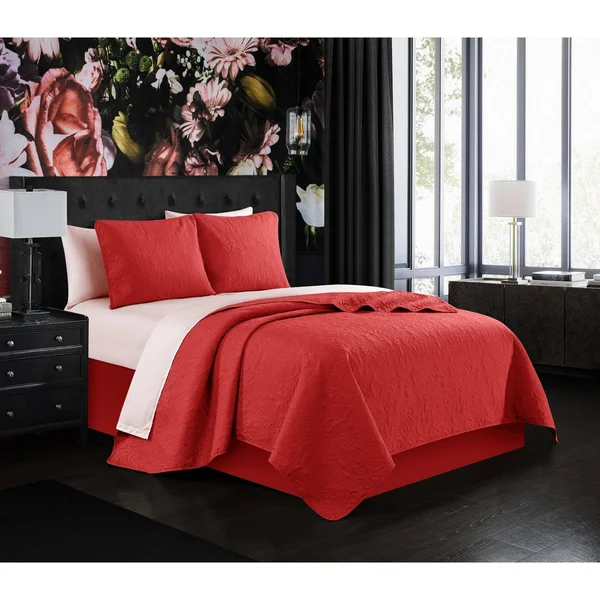 Chic Home Sachi Quilt Set - Brick - King