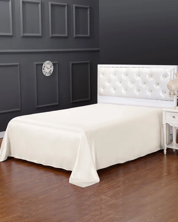 LILYSILK Flat Sheet Ivory Twin Finest Mulberry Silk
