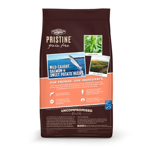 Castor & Pollux Pristine Grain-Free Wild-Caught Salmon & Chickpea Recipe Dry Dog Food - 18-lb