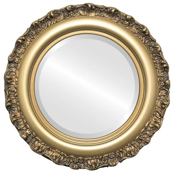 The Oval and Round Mirror Store Venice Framed Round Mirror in Desert Gold - Brown/Dark Gold