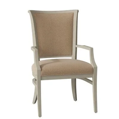 Bayfield Upholstered King Louis Back Arm Chair Fairfield Chair Body Fabric: 9177 Ecru - Frame Color: Almond Buff