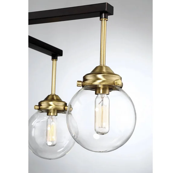 Meridian M10041ORBNB 5 Light Chandelier - Oil Rubbed Bronze with Brass