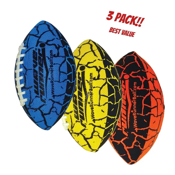 Wave Runner Grip It Waterproof Football- Size 9.25 Inches with Sure-Grip Technology - Let&s Play Football in The Water! (Random