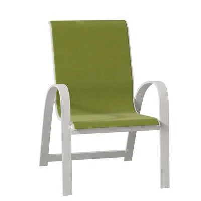 Primera Stacking Patio Dining Armchair Telescope Casual Lime 38D/Textured Snow 100x22H x 100x22W x 100x22D