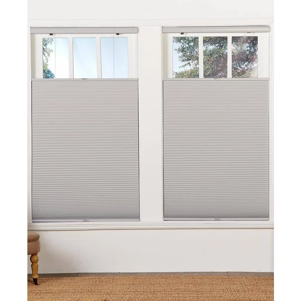 Perfect Lift Window Treatment Cut-to-Width Sterling Gray 1.5in. Cordless Blackout Top Down Bottom Up Cellular Shade - 49.5in. W