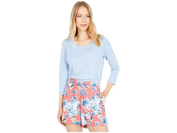Tommy Bahama Women's Ashby Rib ¾-Sleeve T-Shirt - Light Sky Hthr - Size L