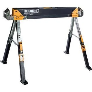 Toughbuilt - Folding Sawhorse/Jobsite Table - Adjustable Up to 4 x 4 Size Support Arms 1300 lb Capacity - (TB-C700)