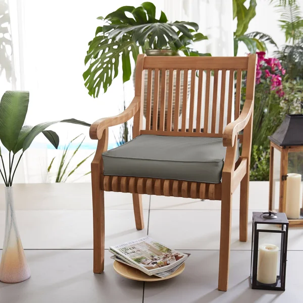 Humble and Haute Sunbrella Canvas Charcoal Indoor/ Outdoor Deep Seating Chair CUSHION - Size: 22.5 in W x 22.5 in D, Gray