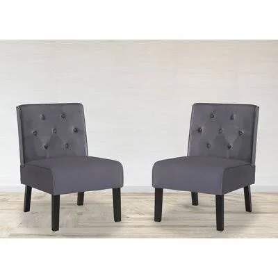 Frederich 21x22 Wide Tufted Velvet Slipper Chair Latitude Run Fabric: Gray