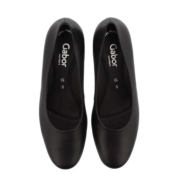 Gabor Brambling 02-120-57 Black Leather 6.5 UK Womens Court Shoes