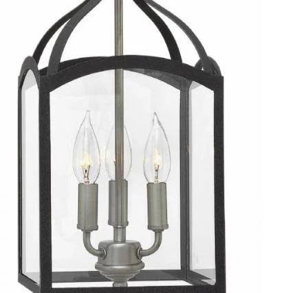 Hinkley Lighting 3413DZ Clarendon Foyer Pendant Light, Aged Zinc