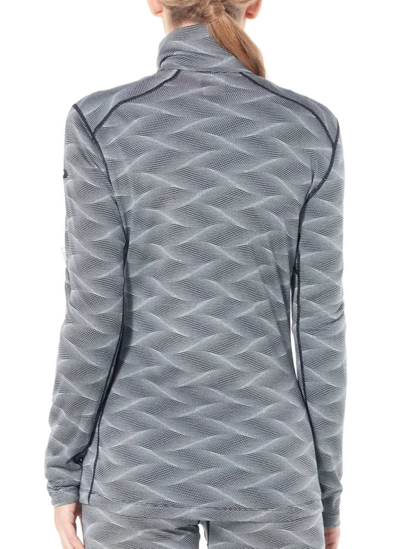 Icebreaker Women's Oasis LS Half Zip Curve - Black/Snow