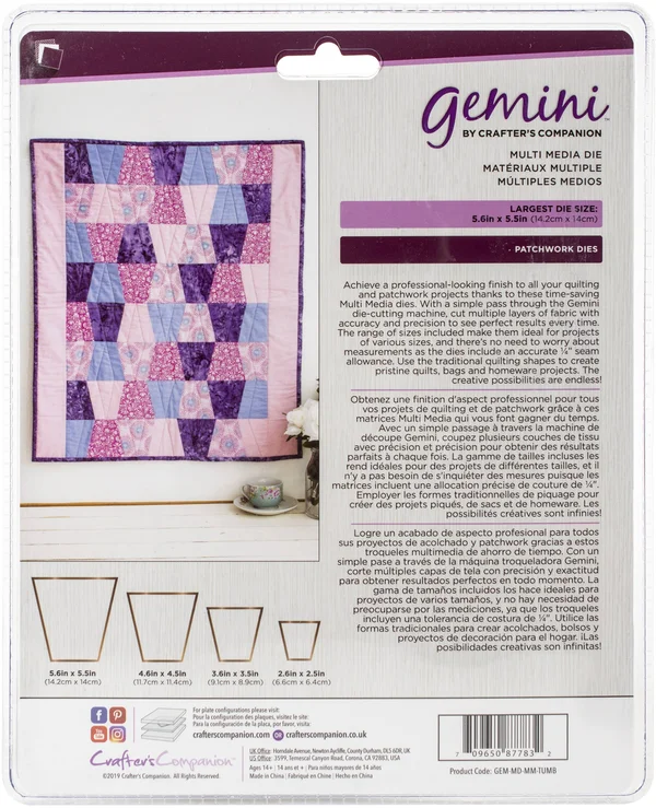 Crafter&s Companion Gemini Patchwork Dies Tumbler