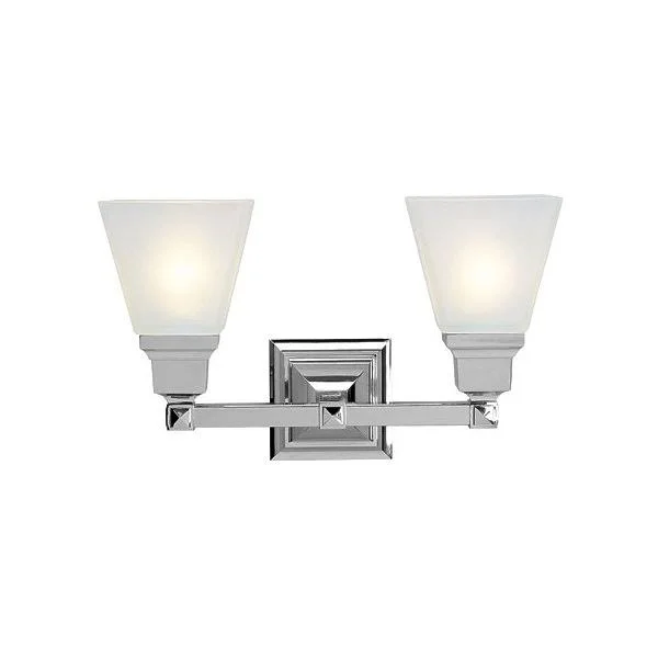 Bathroom Vanity 2 Light with Satin Glass Chrome 17INCH 200 W - World of Crsytal WC5285