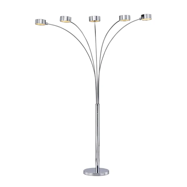 Artiva USA Micah Plus 88x22 LED Arched Floor Lamp with Dimmer, Chrome