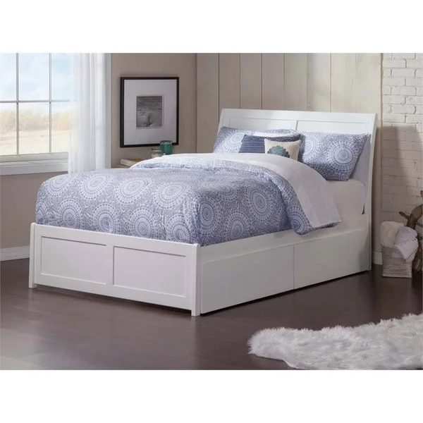 Rosebery Kids Twin XL Storage Platform Bed in White - RK-1653321