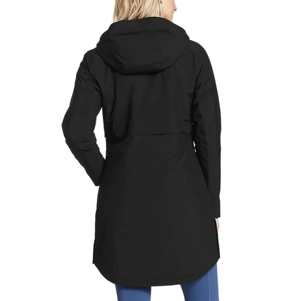 Eddie Bauer Women's Cloud Cap Stretch Insulated Trench Coat - Black - XL