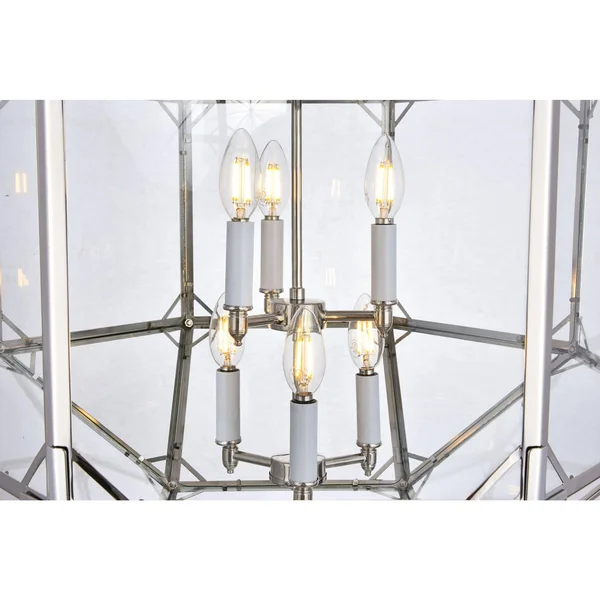 Elegant Lighting 1514D24GI Gordon 6 Light Golden Iron Chandelier