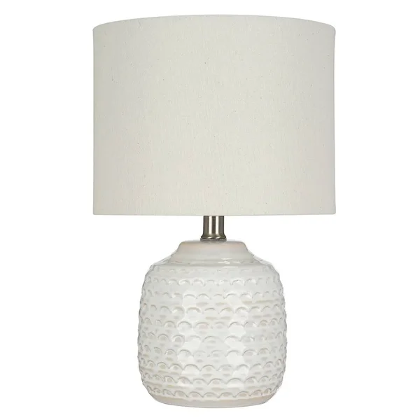 Catalina Lighting White Ceramic Accent Lamp, 15.25
