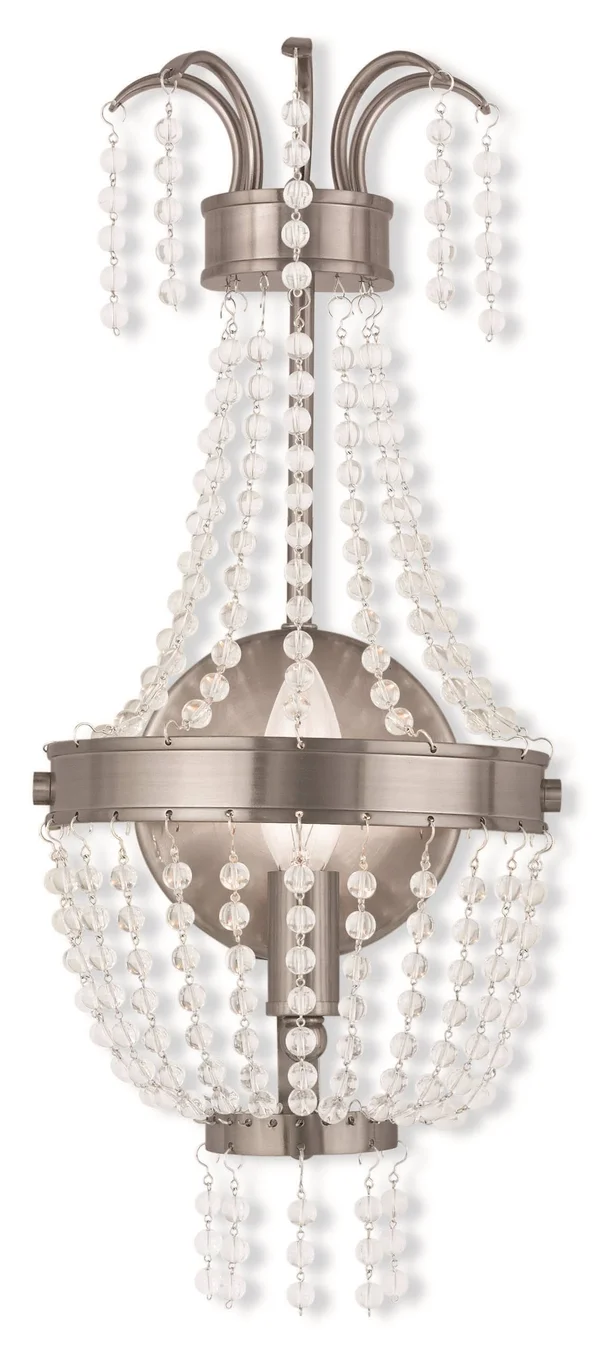 Livex Lighting 51872-91 Valentina 1 Light Wall Sconce - Brushed Nickel