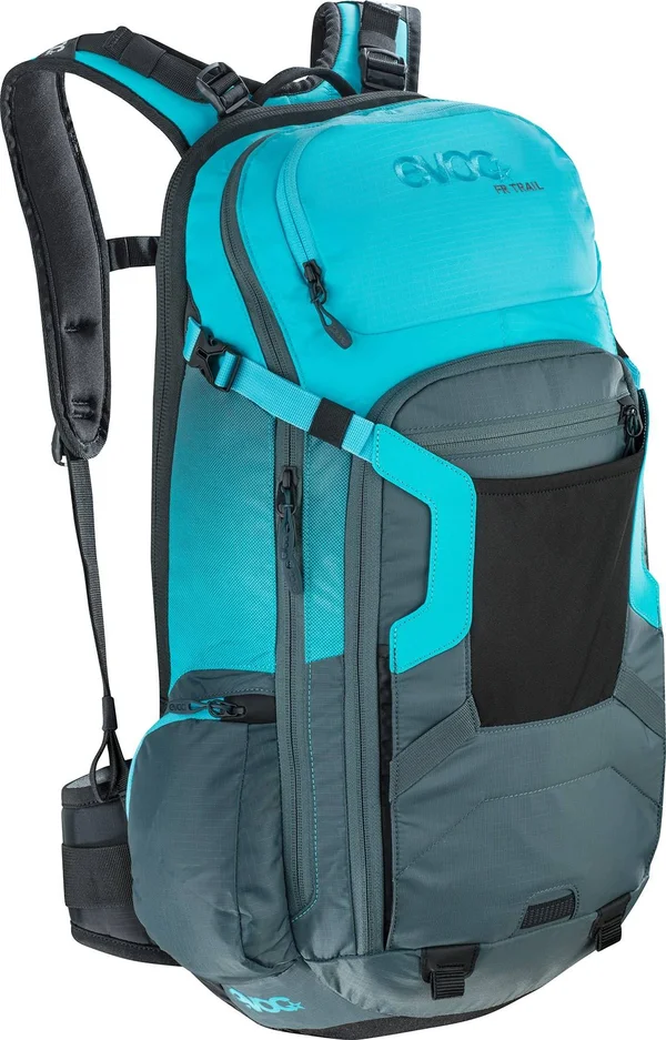 Evoc FR Trail Protector 20L Backpack Slate/Neon Blue - M/L