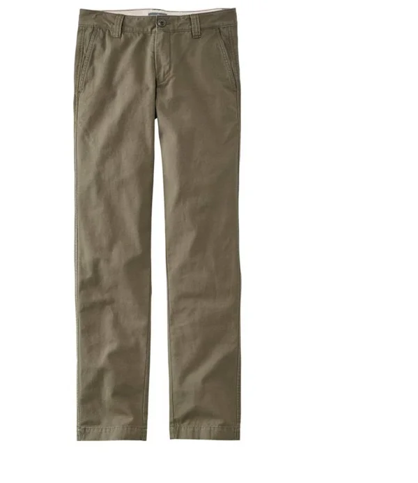 Men's Signature Washed Canvas Cloth Pants - Slim Straight Green 36x32, L.L.Bean