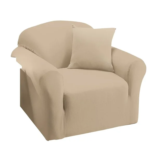 Collections Etc Jersey Stretch Slipcover Furniture Protector Cream Sofa