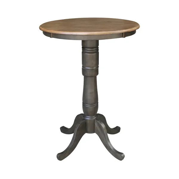 International Concepts 30x22 Round Pedestal Bar Height Table with 2 X-Back Bar Height Stools