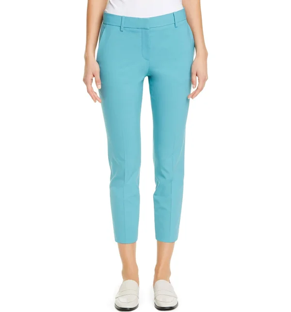 Theory Women's Treeca Pant in Good Wool - Blue - 12