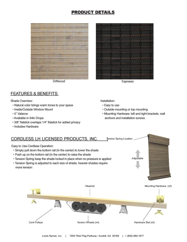 Radiance Cordless Driftwood Roman Shade