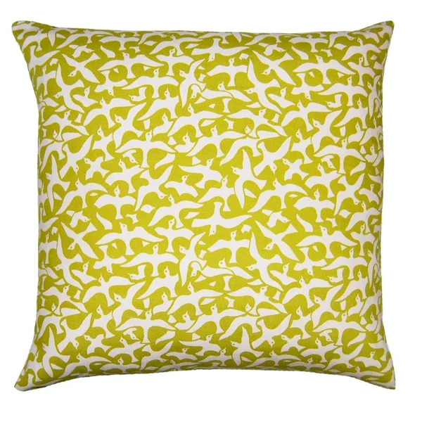 Flint Birds Pillow by Square Feathers (Size: 22x22 x 22x22)