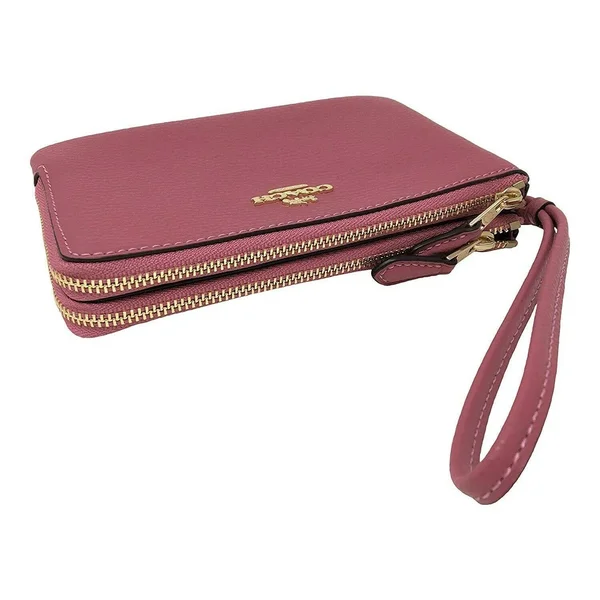 Nwt Coach F87590 Double Corner Zip Strawberry Wallet Wristlet