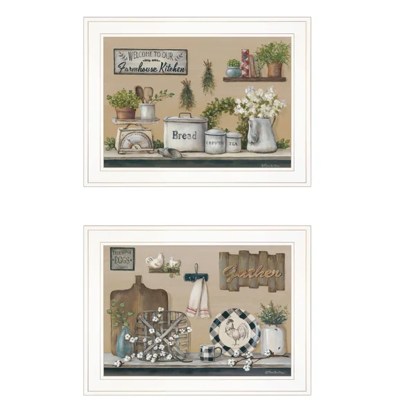 Farmhouse Kitchen by Pam Britton Printed Wall Art Wood Multi-Color