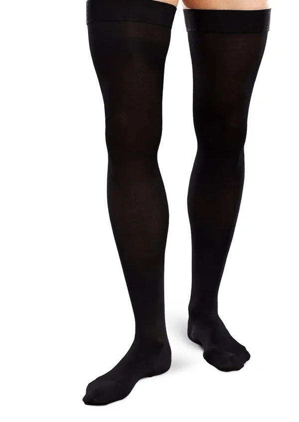 Therafirm Ease Opaque Men's 20-30 mmHg Thigh High, Large Short, Black