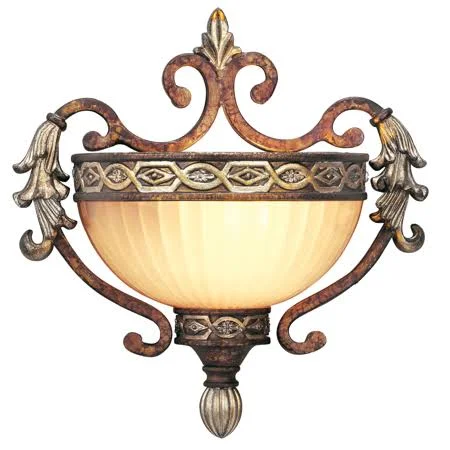 Palacial Bronze with Gilded Accents Tone Finish Wall Sconces Candelabra Type 10 inch Wide 1 Light Fixture, Size: 0.5 in RL-6727