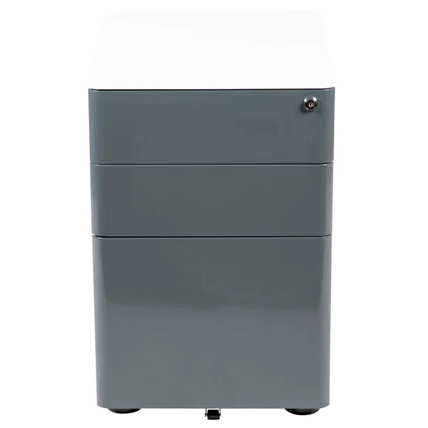 Carnegy Avenue White and Charcoal Vertical File Cabinet