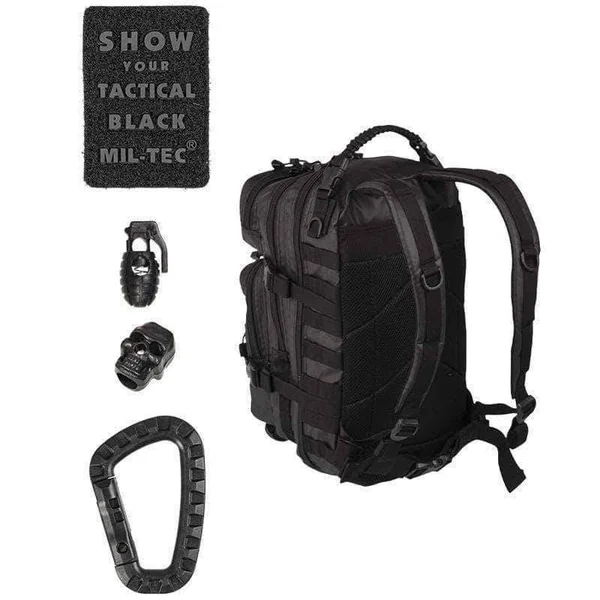 Mil-Tec US Assault Pack Backpack (Small/Tactical Black), 51 x 29 x 28 cm