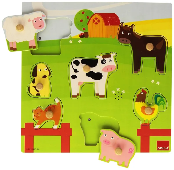 Goula D53081 Farm Animals Wooden Puzzle with Sound