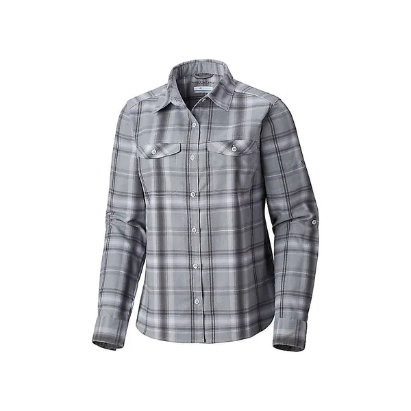 Columbia Women's Silver Ridge LS Flannel Shirt - 3X - Crystal Blue Plaid